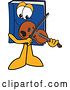 Vector Illustration of a Cartoon Blue Book Mascot Playing a Violin by Mascot Junction