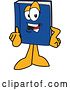 Vector Illustration of a Cartoon Blue Book Mascot Pointing Outwards by Toons4Biz