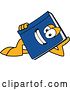 Vector Illustration of a Cartoon Blue Book Mascot Resting on His Side by Mascot Junction