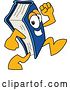 Vector Illustration of a Cartoon Blue Book Mascot Running by Mascot Junction