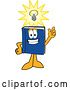 Vector Illustration of a Cartoon Blue Book Mascot with a Bright Idea by Toons4Biz