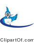 Vector Illustration of a Cartoon Blue Jay Mascot Blue Dash Logo by Mascot Junction