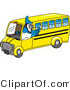 Vector Illustration of a Cartoon Blue Jay Mascot Driving a Bus by Mascot Junction