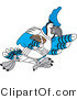 Vector Illustration of a Cartoon Blue Jay Mascot Playing American Football by Mascot Junction