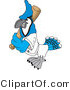 Vector Illustration of a Cartoon Blue Jay Mascot Playing Baseball by Mascot Junction