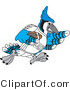Vector Illustration of a Cartoon Blue Jay Mascot Playing Football by Mascot Junction