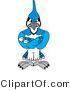 Vector Illustration of a Cartoon Blue Jay Mascot with Crossed Arms by Mascot Junction
