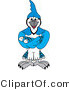 Vector Illustration of a Cartoon Blue Jay Mascot with His Arms Crossed by Mascot Junction