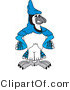 Vector Illustration of a Cartoon Blue Jay Mascot with His Hands on His Hips by Mascot Junction