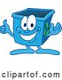 Vector Illustration of a Cartoon Blue Recycle Bin Mascot Giving a Thumb up by Mascot Junction