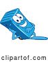 Vector Illustration of a Cartoon Blue Rolling Trash Can Bin Mascot Resting on His Side by Toons4Biz