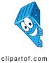 Vector Illustration of a Cartoon Blue Rolling Trash Can Bin Mascot Smiling Around a Sign by Toons4Biz
