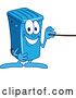 Vector Illustration of a Cartoon Blue Rolling Trash Can Bin Mascot Using a Pointer Stick by Mascot Junction