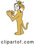 Vector Illustration of a Cartoon Bobcat Mascot Checking His Watch for the Time, Symbolizing Dependability by Mascot Junction