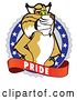 Vector Illustration of a Cartoon Bobcat Mascot on a Pride Badge by Mascot Junction