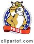 Vector Illustration of a Cartoon Bobcat Mascot on a Pride Badge by Toons4Biz