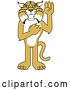 Vector Illustration of a Cartoon Bobcat Mascot Pledging, Symbolizing Integrity by Mascot Junction