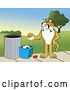 Vector Illustration of a Cartoon Bobcat Mascot Recycling, Symbolizing Integrity, Against a Park Landscape by Toons4Biz