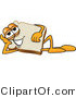 Vector Illustration of a Cartoon Bread Mascot Reclined and Resting His Head on His Hand by Mascot Junction