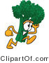 Vector Illustration of a Cartoon Broccoli Mascot Running Fast by Mascot Junction