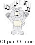 Vector Illustration of a Cartoon Bulldog Mascot Singing in Music Class by Mascot Junction