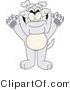 Vector Illustration of a Cartoon Bulldog Mascot Standing with His Paws in the Air by Toons4Biz