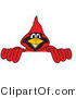 Vector Illustration of a Cartoon Cardinal Mascot Behind a Blank Sign by Mascot Junction