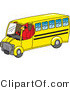 Vector Illustration of a Cartoon Cardinal Mascot Driving a Bus by Mascot Junction