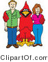 Vector Illustration of a Cartoon Cardinal Mascot with Teachers or Parents by Mascot Junction