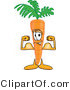 Vector Illustration of a Cartoon Carrot Mascot Flexing His Bicep Arm Muscles to Show His Strength by Mascot Junction