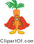 Vector Illustration of a Cartoon Carrot Mascot in a Super Hero Uniform with a Mask and Cape by Mascot Junction