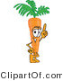 Vector Illustration of a Cartoon Carrot Mascot Pointing Upwards by Mascot Junction