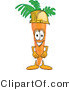 Vector Illustration of a Cartoon Carrot Mascot Wearing a Yellow Hardhat by Mascot Junction