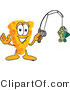 Vector Illustration of a Cartoon Cheese Mascot Fishing - Royalty Free Vector Illustration by Toons4Biz