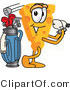 Vector Illustration of a Cartoon Cheese Mascot Golfing - Royalty Free Vector Illustration by Toons4Biz
