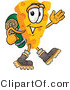 Vector Illustration of a Cartoon Cheese Mascot Hiking - Royalty Free Vector Illustration by Toons4Biz