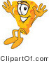 Vector Illustration of a Cartoon Cheese Mascot Jumping by Toons4Biz