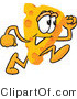 Vector Illustration of a Cartoon Cheese Mascot Running Fast by Mascot Junction