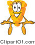 Vector Illustration of a Cartoon Cheese Mascot Seated by Mascot Junction