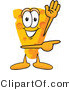 Vector Illustration of a Cartoon Cheese Mascot Waving and Pointing to the Right by Toons4Biz