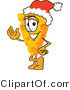 Vector Illustration of a Cartoon Cheese Mascot Wearing a Santa Hat - Royalty Free Vector Illustration by Toons4Biz