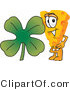 Vector Illustration of a Cartoon Cheese Mascot with a Shamrock - Royalty Free Vector Illustration by Mascot Junction