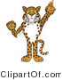 Vector Illustration of a Cartoon Cheetah Mascot Pointing up by Mascot Junction