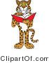 Vector Illustration of a Cartoon Cheetah Mascot Reading by Mascot Junction