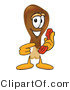 Vector Illustration of a Cartoon Chicken Drumstick Mascot Holding a Telephone by Mascot Junction