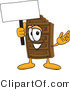 Vector Illustration of a Cartoon Chocolate Mascot Holding a Blank Sign by Mascot Junction