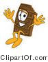 Vector Illustration of a Cartoon Chocolate Mascot Jumping by Mascot Junction