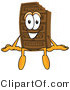 Vector Illustration of a Cartoon Chocolate Mascot Sitting by Mascot Junction