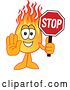 Vector Illustration of a Cartoon Comet Mascot Holding a Stop Sign by Mascot Junction