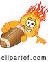 Vector Illustration of a Cartoon Comet Mascot Holding out a Football by Mascot Junction